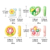 20Pcs 4 Styles Opaque Flower Resin Cabochons RESI-FS0001-55-4