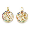 Brass Micro Pave Colorful Cubic Zirconia Pendants ZIRC-N039-189-NF-1