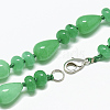 Natural Malaysia Jade Beaded Necklaces NJEW-S389-22-2