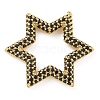 Rack Plating Brass Micro Pave Cubic Zirconia Star Linking Rings KK-A234-004G-2