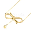 Ion Plating(IP) 304 Stainless Steel Bowknot Pendant Necklaces for Women NJEW-K276-28G-1