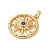 Rack Plating Brass & Cubic Zirconia Shell Pendants KK-S372-20G-2