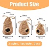 DICOSMETIC 3Pcs 3 Styles Jute Cord Handmade Knitting Crochet Artificial Honeycomb DJEW-DC0001-06-2