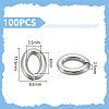 100Pcs 304 Stainless Steel Open Jump Rings STAS-UN0063-41A-3