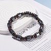 Synthetic Hematite & Coconut Stretch Bracelet BJEW-JB08265-2