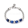 Natural & Synthetic Mixed Gemstone & Glass Beaded Link Bracelet BJEW-M295-01P-2