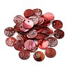 Spray Painted Natural Akoya Shell Charms X-SHEL-F007-15A-2