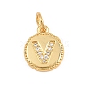 Brass Micro Pave Clear Cubic Zirconia Charms CU-CBA56CE-12G-V-1