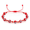 Glass Evil Eye Braided Bead Bracelet QD5460-2-1