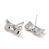 Silver Alloy Rhinestone Stud Earring Findings EJEW-H108-01I-S-2