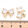 Brass Pave Clear Cubic Zirconia Charms KK-N254-166G-3