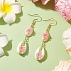 Cowrie Shell Flower Dangle Earrings EJEW-MZ00250-01-2