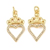 Brass Micro Pave Clear Cubic Zirconia Pendants CU-CBA3D67-05B-G-1