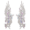 Glass Rhinestone Flower Appliques PATC-WH0005-50-1