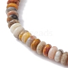 Natural Crazy Agate Rondelle & Pearl Beaded Stretch Bracelets BJEW-JB09918-05-4