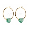 Heart Natural Green Aventurine Beads Earrings for Girl Women EJEW-JE04638-03-1