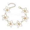 Brass Flower Links Bracelets for Women BJEW-JB10613-1