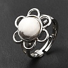 Natural Howlite Adjustable Rings RJEW-P043-01P-21-5