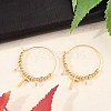 Brass Glass Hoop Earrings EJEW-U040-03G-3