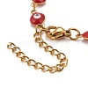 Enamel Oval with Evil Eye Link Chains Bracelet BJEW-P271-04G-01-3