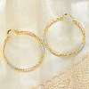 Brass Two Tone Twist Hoop Earrings EJEW-B117-06F-M-3