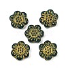 Baking Paint and Golden Metal Enlaced Glass Beads DGLA-T004-09E-1