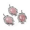 Natural Rose Quartz Big Pendants G-P496-01P-19-1