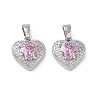 Valentine's Day Brass Micro Pave Pearl Pink Cubic Zirconia Charms KK-A299-14P-1
