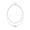 Stainless Steel Heart Pendant Necklaces for Women NJEW-JN04735-02-4