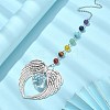 Glass Teardrop & Tibetan Style Alloy Wing Big Pendant Decorations HJEW-TA00065-3