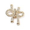 Brass Clear Cubic Zirconia Fold Over Clasps KK-M306-03G-1