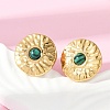 304 Stainless Steel Synthetic Malachite Stud Earrings EJEW-G423-09G-02-2