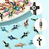 28Pcs 7 Colors Brass Enamel Connector Charms KK-FS0002-04-3