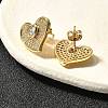 Rack Plating Brass Micro Pave Clear Cubic Zirconia Stud Earrings for Women EJEW-C125-04G-3