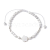 Natural Shell & Howlite Braided Bead Bracelet BJEW-JB09779-3