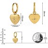 Titanium Steel Heart with Sun Dangle Hoop Earrings for Women JE921A-2