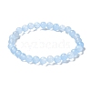 Natural & Dyed White Jade Bead Stretch Bracelets X-BJEW-K212-A-018-4