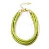 Microfiber Leather Multi-strand Cord Bracelets Makings FB-CBA983F-01G-2