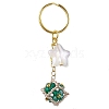 Glass Seed Bead Cube with Acrylic Star Keychain KEYC-MZ00027-01-1