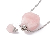 Openable Faceted Natural & Synthetic Mixed Stone Perfume Bottle Pendant Necklaces for Women NJEW-F296-04P-4