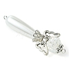 Acrylic Imitation Pearl & Glass Angel Connector Charms PALLOY-MZ00288-4