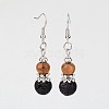 Natural Lava Rock Dangle Earrings X-EJEW-JE02106-01-1