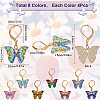 Alloy Enamel Butterfly Pendant Decoratoins HJEW-SC00042-2