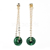 Synthetic Malachite Dangle Stud Earrings EJEW-JE03730-02-2