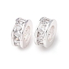 Brass Micro Pave Clear Cubic Zirconia European Beads KK-C157-25S-1