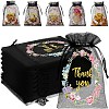 50Pcs Thank You Printed Organza DIY Craft Drawstring Bags PW-WG4E938-10-1