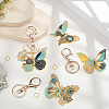 DIY Alloy Enamel Butterfly Pendants Keychain Making Kits DIY-SP0003-10B-3