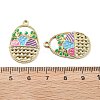 Easter Alloy Enamel Pendants X-ENAM-E360-01G-02-3