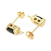 Brass Micro Pave Cubic Zirconia Earring Findings KK-D226-10G-4