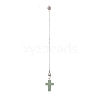 Natural Gemstone Cross Dowsing Pendulums PALLOY-JF02021-2